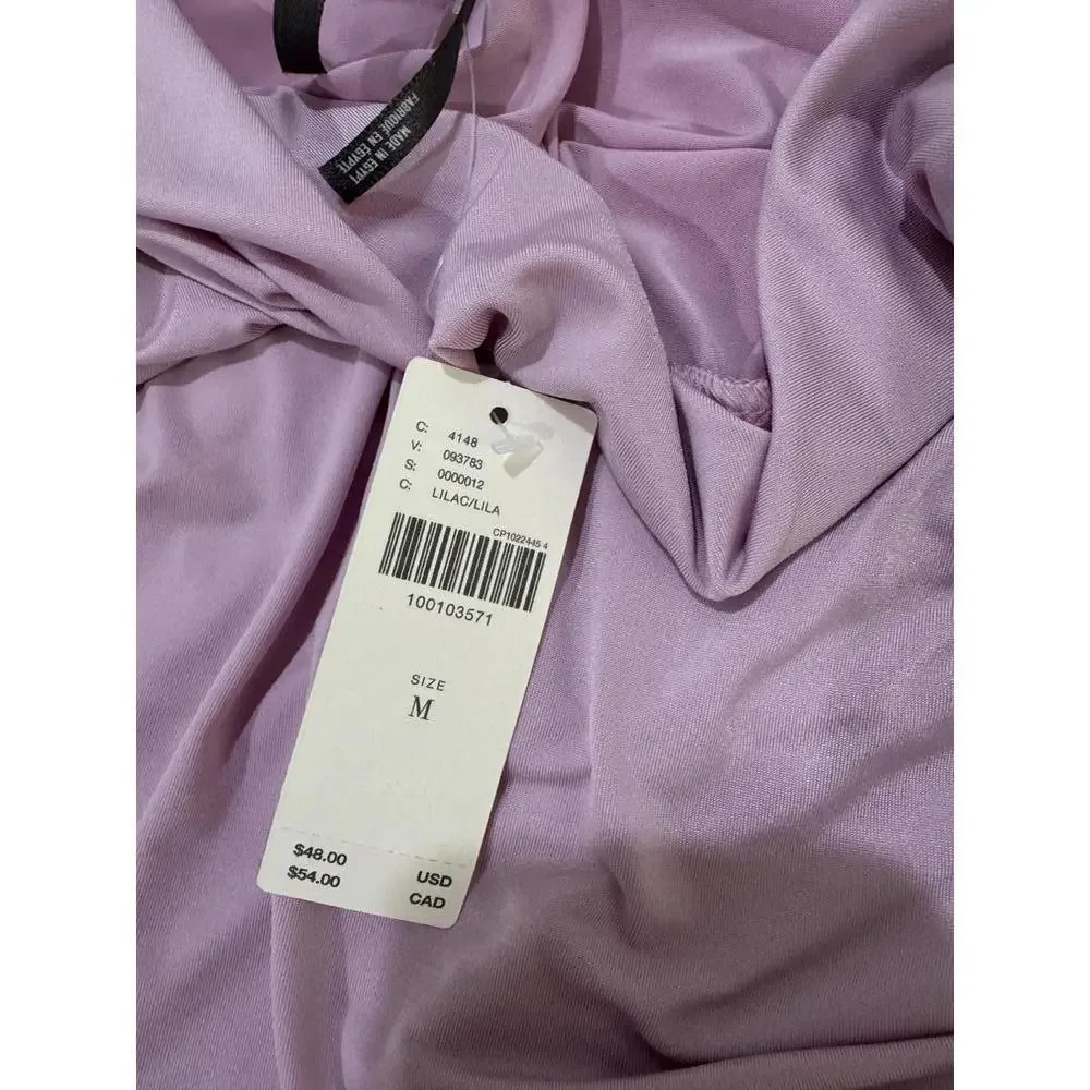 NWT Anthropologie Lilac Fitted One Shoulder Ruched Top- Size Medium - Picture 7 of 9
